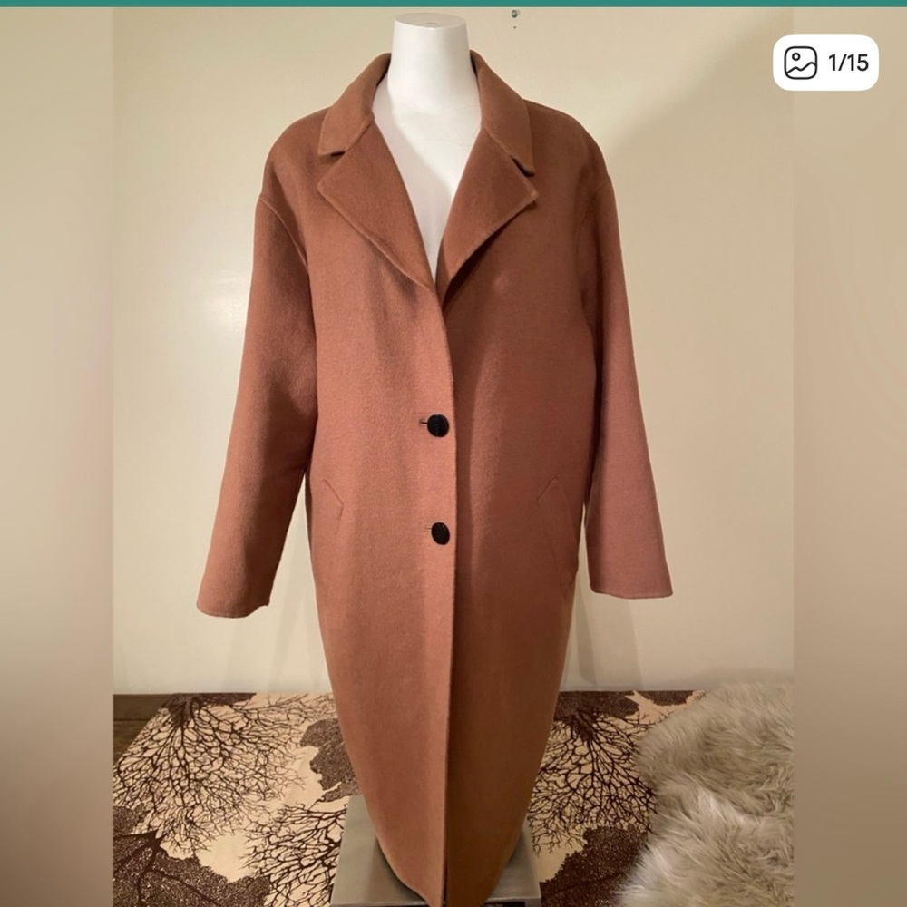 Lamarque Wool Long Button Coat